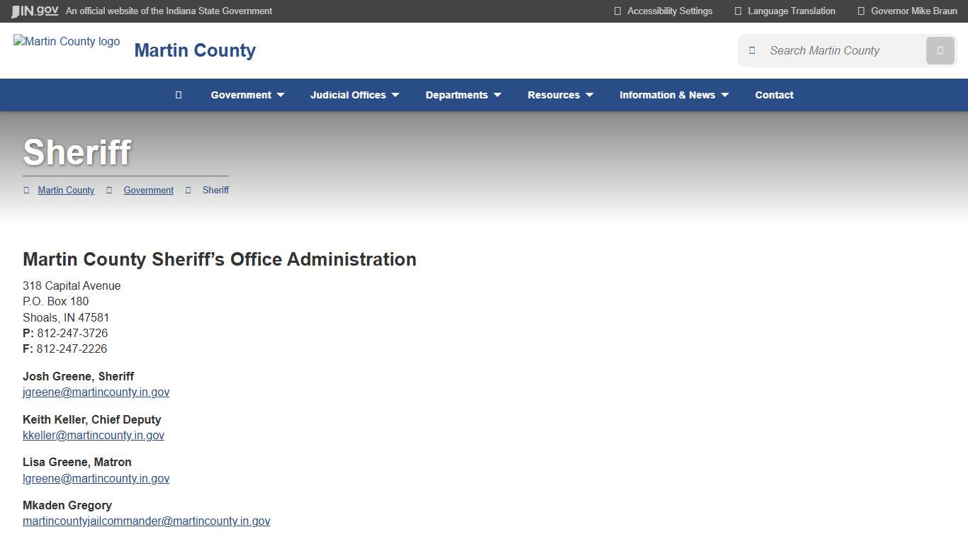 Martin County: Sheriff